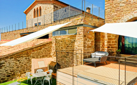 Main house on the left and Tower (annexe) on the right